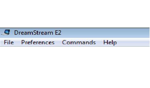 Hlavné menu programu DreamStream E2