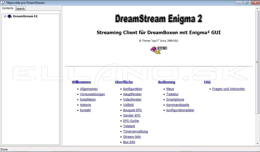 Menu Help v DreamStream E2
